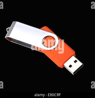 usb drive on black background. Clipping path Stock Photo