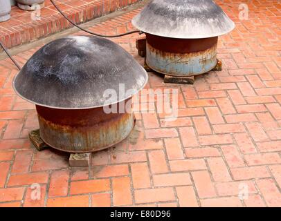 Pots on the stove for cooking in Taiwan Stock Photo