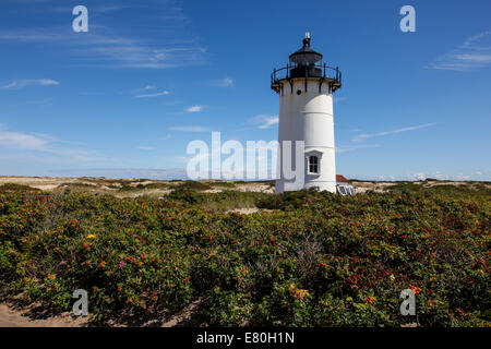 PROVINCETOWN-SEPTEMBER 15: Race Point lighthouse in Provincetown in Cape Cod , Massachusetts, USA on September  15, 2014. Stock Photo