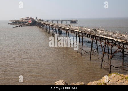 Birnbeck Pier at Weston-Super-Mare, Somerset UK which has been closed since 1994 and is now derelict. Stock Photo