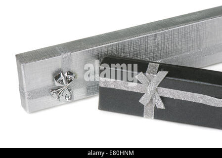 Two present boxes on white Stock Photo
