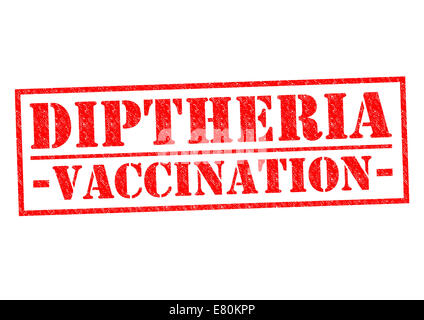 DIPTHERIA VACCINATION red Rubber Stamp over a white background. Stock Photo