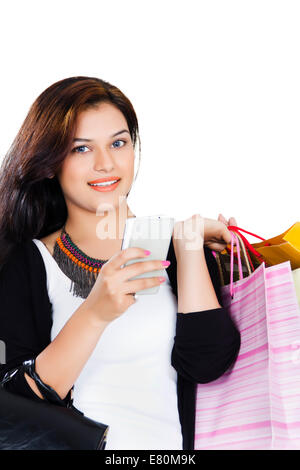 indian Beautiful Ladies Shopping Stock Photo - Alamy