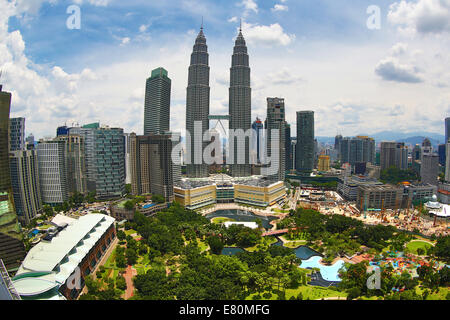 Petronas Twin Towers at KLCC in Kuala Lumpur, Malaysia Stock Photo