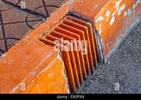 The close view of drainage holes for bridge Stock Photo