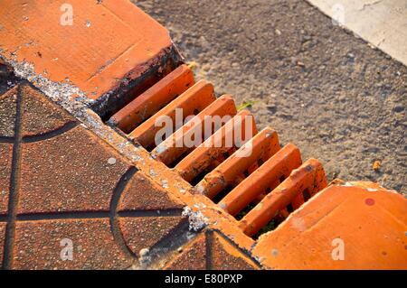The close view of drainage holes for bridge Stock Photo