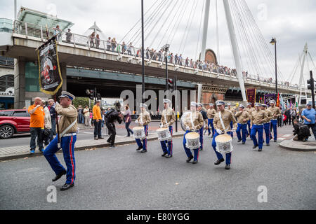 London, UK. 27th Sept, 2014.  Lord Carson memorial parade march through central London 2014 Credit:  Guy Corbishley/Alamy Live News Stock Photo