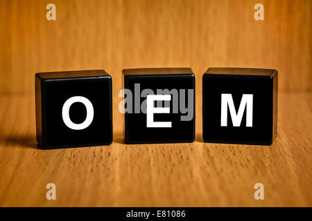 OEM or Original equipment manufacturer text on black block Stock Photo