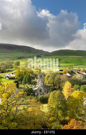St Wilfrid's Church at Burnsall in Wharfedale, North Yorkshire, England. Stock Photo