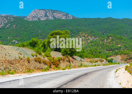 empty road in a mountainous area Stock Photo