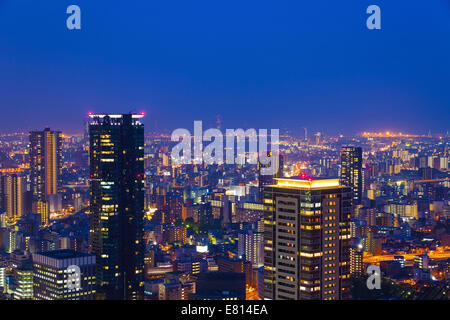 Night scene in Osaka, Japan. Stock Photo