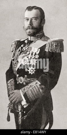 Nicholas II, 1868 – 1918.  Last Emperor of Russia, Grand Duke of Finland, and titular King of Poland. Stock Photo