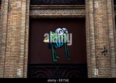 Artwork on a building in Barcelona Stock Photo
