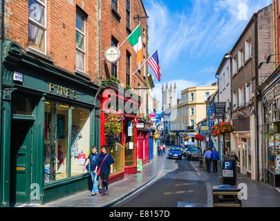 Shops on Abbey Street in the town centre, Ennis, County Clare, Republic of Ireland Stock Photo