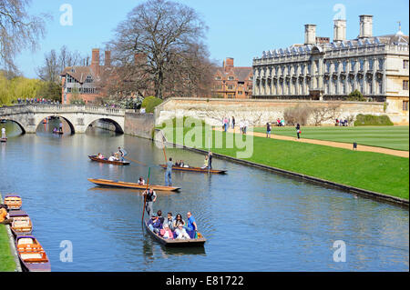 The river Cam and Clare College Cambridge in England Stock Photo