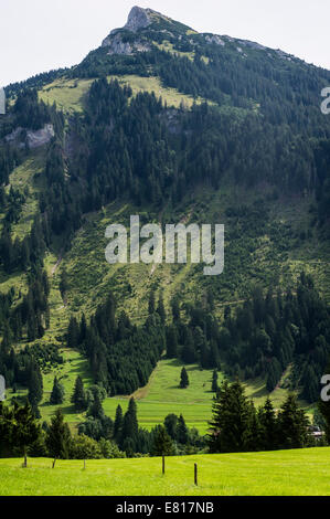 A scene from high in the Austrian Alps in summertime - in the winter this scene would be snow covered and popular with skiers Stock Photo