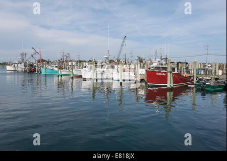 Fishing boats moored at the Galilee Narragansett Rhode Island USA Marina Stock Photo