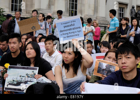 Hong Kong students protest in central London Stock Photo
