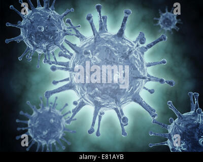 Conceptual image of the Hepatitis C virus. Hepatitis C virus is a small, enveloped, positive-sense single-stranded RNA virus of Stock Photo