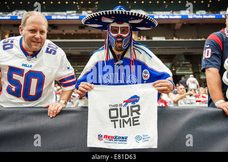 Houston, Texas, USA. 28th Sep, 2014. Buffalo Bills fan prior to an NFL game between the Houston Texans and the Buffalo Bills at NRG Stadium in Houston, TX on September 28th, 2014. Credit:  Trask Smith/ZUMA Wire/Alamy Live News Stock Photo