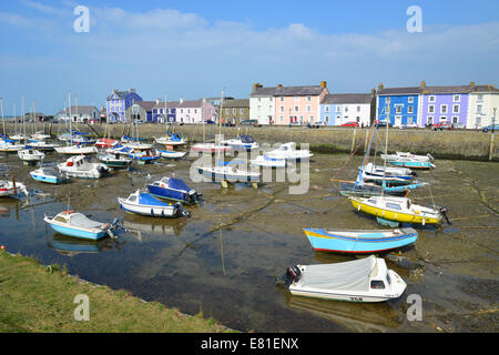 Harbour view at low tide, Aberaeron, Ceredigion, Wales, United Kingdom Stock Photo