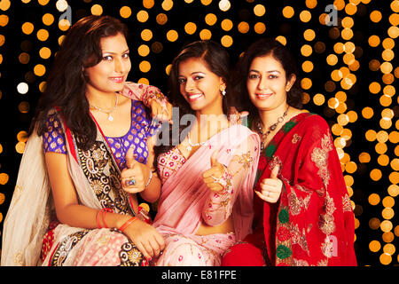 indian friends diwali Festival Stock Photo