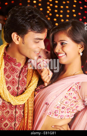 indian couple diwali Festival Romance Stock Photo - Alamy