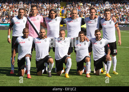 Cesena, Italy. 28th Sep, 2014. Cesena team group line-up Football/Soccer : Italian 'Serie A' match between Cesena 1-1 AC Milan at Stadio Dino Manuzzi in Cesena, Italy . Credit:  Enrico Calderoni/AFLO SPORT/Alamy Live News Stock Photo