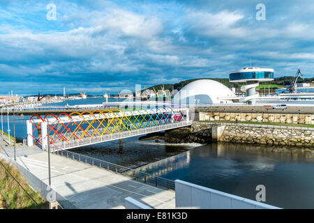 Oscar Niemeyer International Cultural Centre, by Brazilian architect Oscar Niemeyer, Aviles, Spain Stock Photo