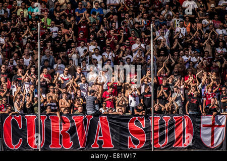 Cesena, Italy. 28th Sep, 2014. Milan fans Football/Soccer : Italian 'Serie A' match between Cesena 1-1 AC Milan at Stadio Dino Manuzzi in Cesena, Italy . Credit:  Maurizio Borsari/AFLO/Alamy Live News Stock Photo