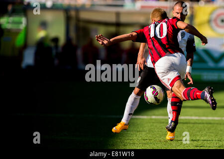 Cesena, Italy. 28th Sep, 2014. Keisuke Honda (Milan) Football/Soccer : Italian 'Serie A' match between Cesena 1-1 AC Milan at Stadio Dino Manuzzi in Cesena, Italy . Credit:  Maurizio Borsari/AFLO/Alamy Live News Stock Photo