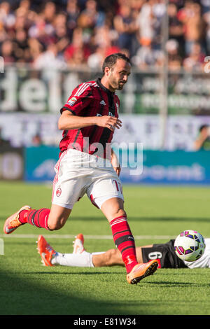 Cesena, Italy. 28th Sep, 2014. Giampaolo Pazzini (Milan) Football/Soccer : Italian 'Serie A' match between Cesena 1-1 AC Milan at Stadio Dino Manuzzi in Cesena, Italy . Credit:  Maurizio Borsari/AFLO/Alamy Live News Stock Photo