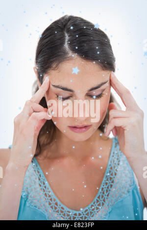 P0ortrait of a young woman having a headache Stock Photo