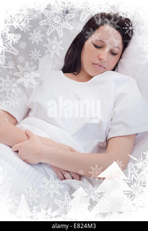 Woman sleeping in the hospital Stock Photo