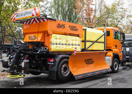 MAN Winter Services Truck at the 65th IAA Commercial Vehicles fair 2014 in Hannover, Germany Stock Photo