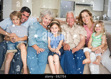 Composite image of family spending leisure time Stock Photo