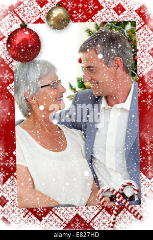 Senior couple in love in christmas Stock Photo