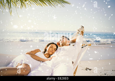 Calm couple napping in a hammock Stock Photo