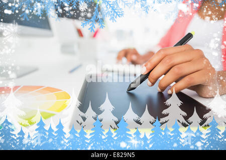 Mid section of a photo editor using graphics tablet Stock Photo