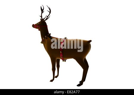 Digital santas reindeer with bells Stock Photo - Alamy