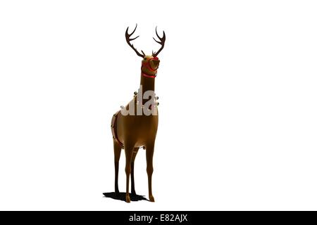 Digital santas reindeer with bells Stock Photo - Alamy