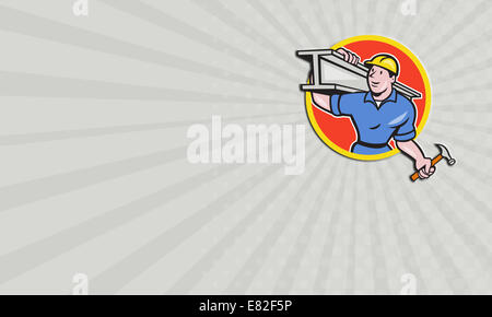 Illustration of construction steel worker carpenter carrying i-beam ...