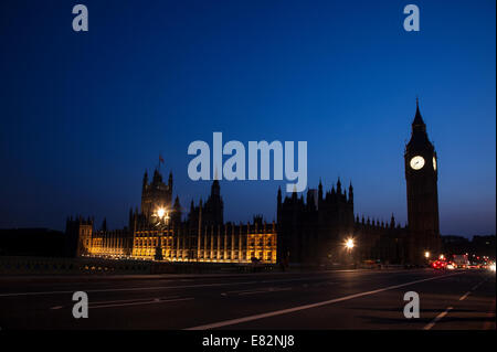 Night silhouette of Big Ben. Stock Photo