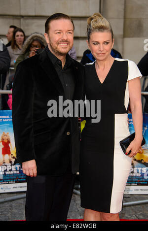 'Muppets Most Wanted' Screening at the Curzon Mayfair - Arrivals  Featuring: Ricky Gervais Where: London, United Kingdom When: 24 Mar 2014 Stock Photo