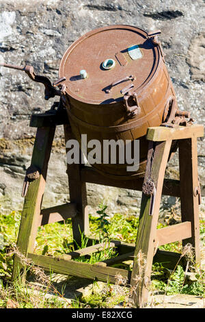 Old farmhouse butter churn barrel Island of Rothesay Scotland UK Stock Photo