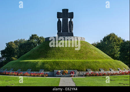 Monument at the La Cambe German Second World War military cemetery, Lower Normandy, France Stock Photo