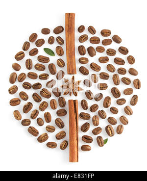 coffee beans isolated on white background Stock Photo