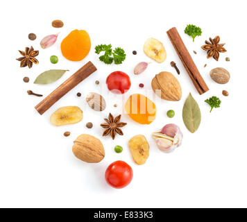 herbs and spices isolated on white background Stock Photo