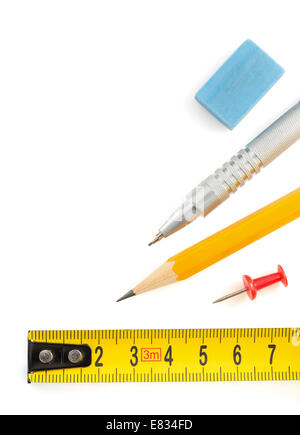 school and office supplies isolated on white background Stock Photo