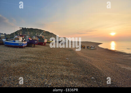 The Stade fishing beach . Rock-a-Nore, Old Town, Hastings Stock Photo